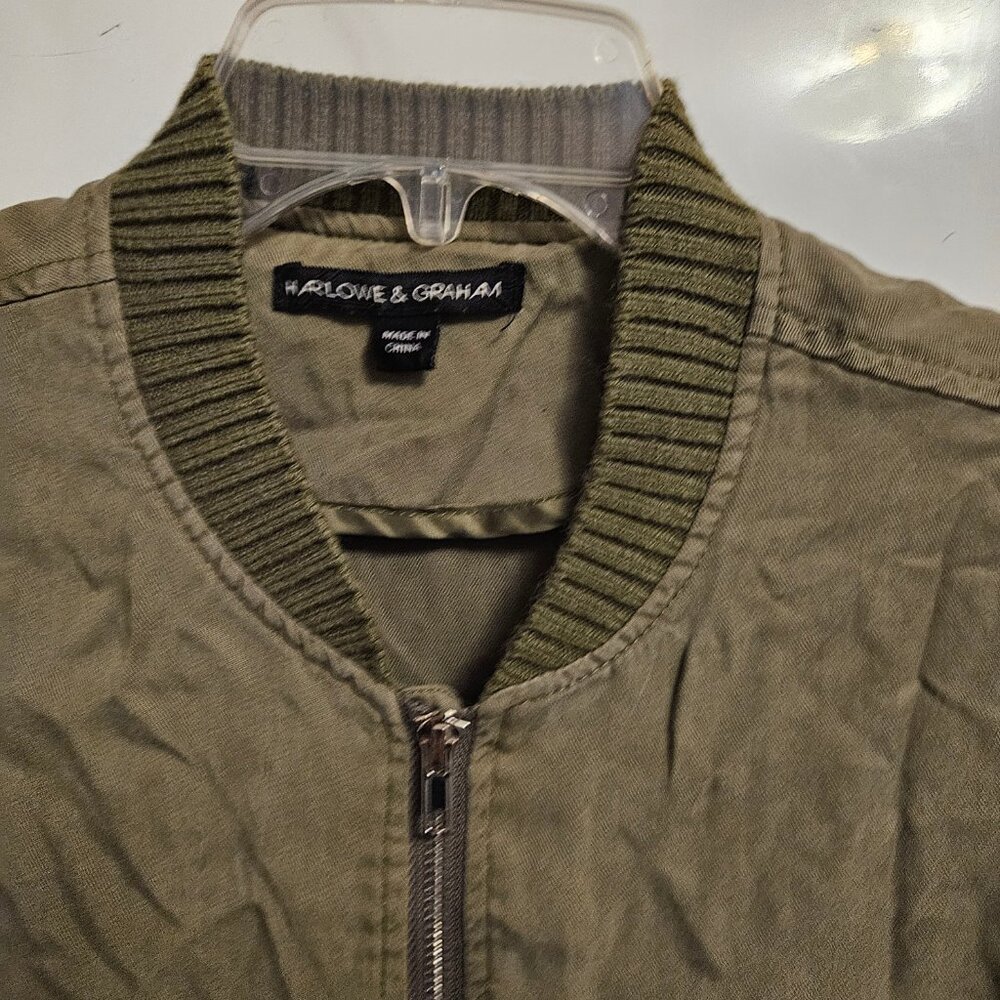 WOMENS SZ SMALL ARMY GREEN THIN JACKET - Picture 3 of 6